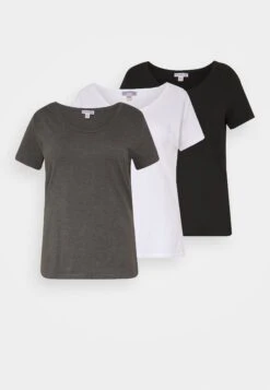 Anna Field 15 3Er Pack- T-Shirt Basic - White/Black/Dark Grey